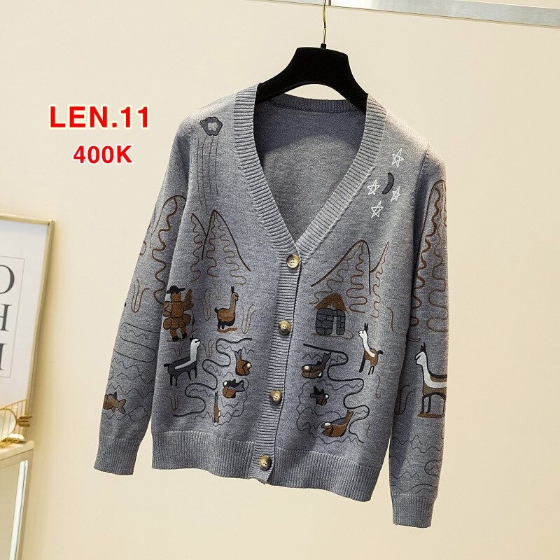 Áo Khoát Len Họa Tiết - LEN.11
